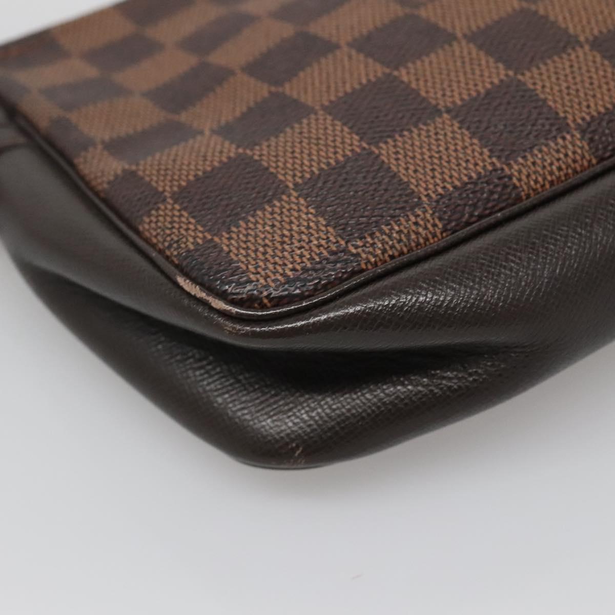 LOUIS VUITTON Damier Ebene Trousse Makeup Pouch N51982 LV Auth ac3779