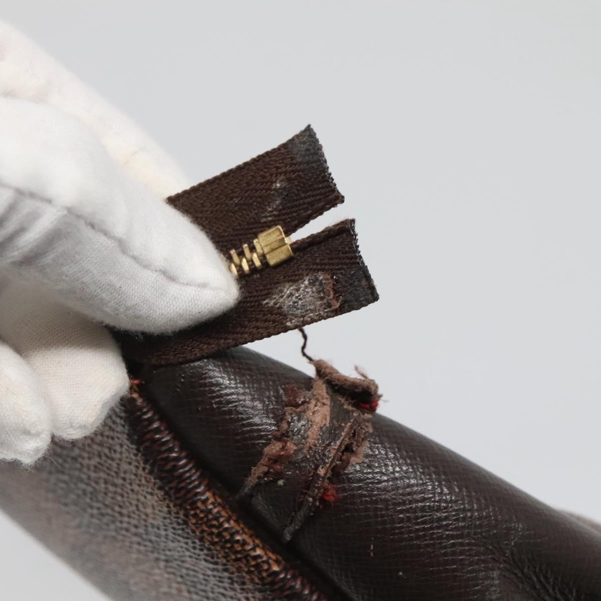 LOUIS VUITTON Damier Ebene Trousse Makeup Pouch N51982 LV Auth ac3779