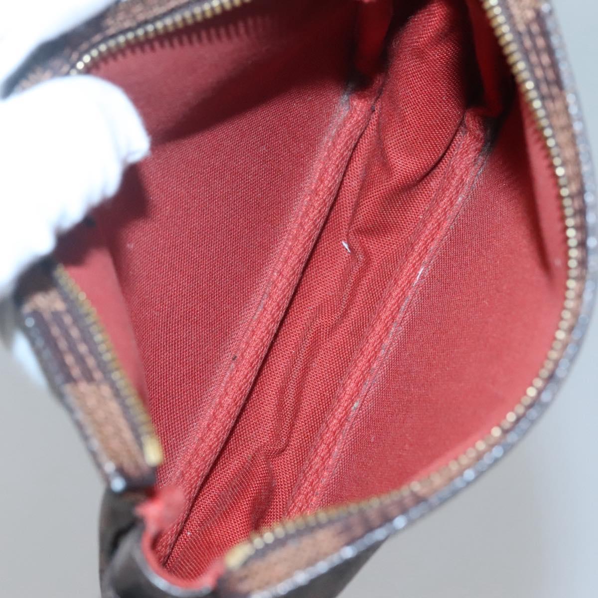 LOUIS VUITTON Damier Ebene Trousse Makeup Pouch N51982 LV Auth ac3779