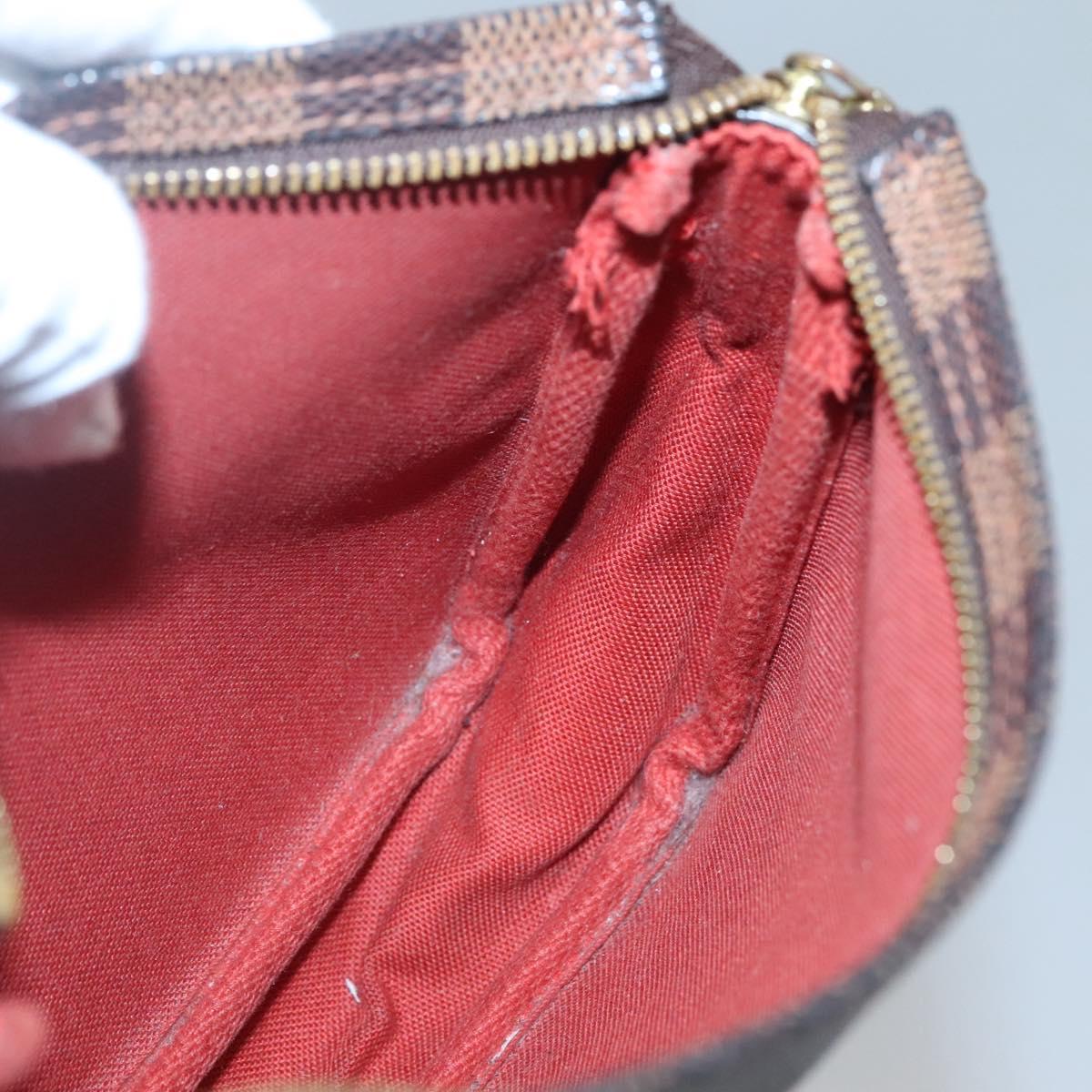 LOUIS VUITTON Damier Ebene Trousse Makeup Pouch N51982 LV Auth ac3779