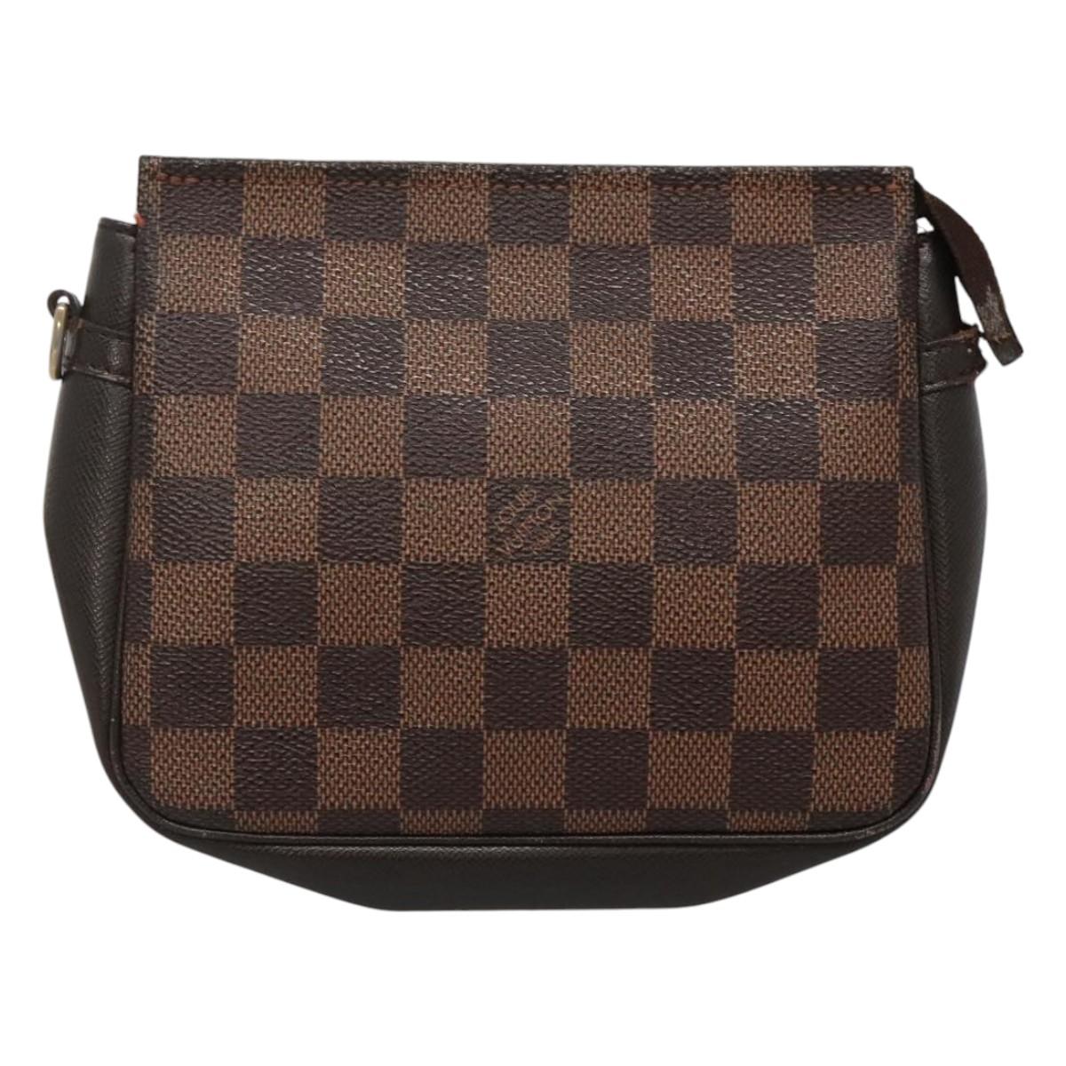 LOUIS VUITTON Damier Ebene Trousse Makeup Pouch N51982 LV Auth ac3779