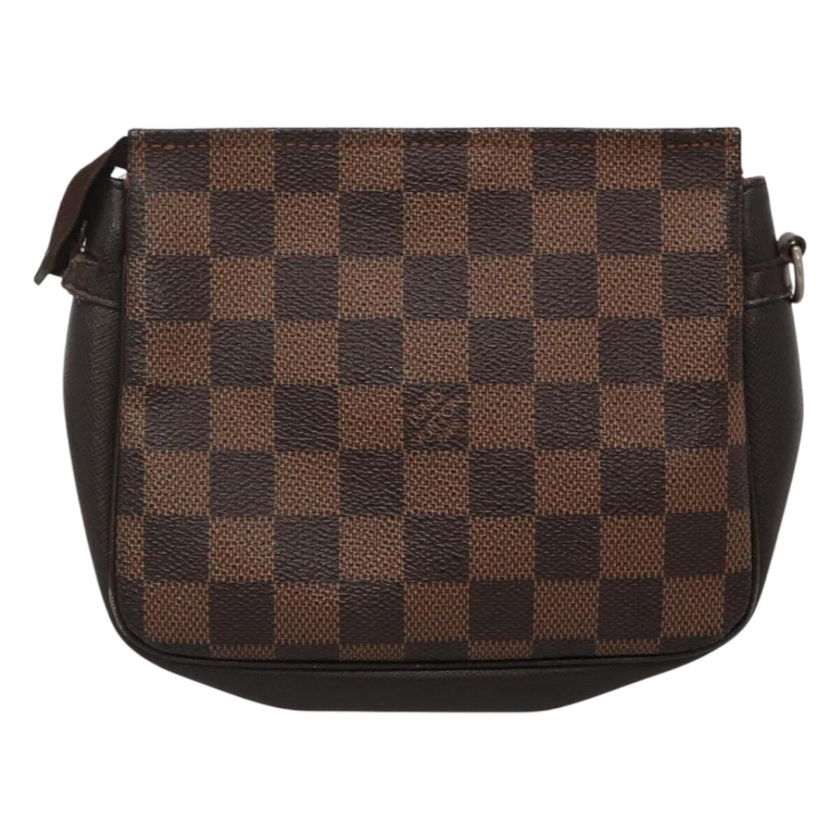 LOUIS VUITTON Damier Ebene Trousse Makeup Pouch N51982 LV Auth ac3779