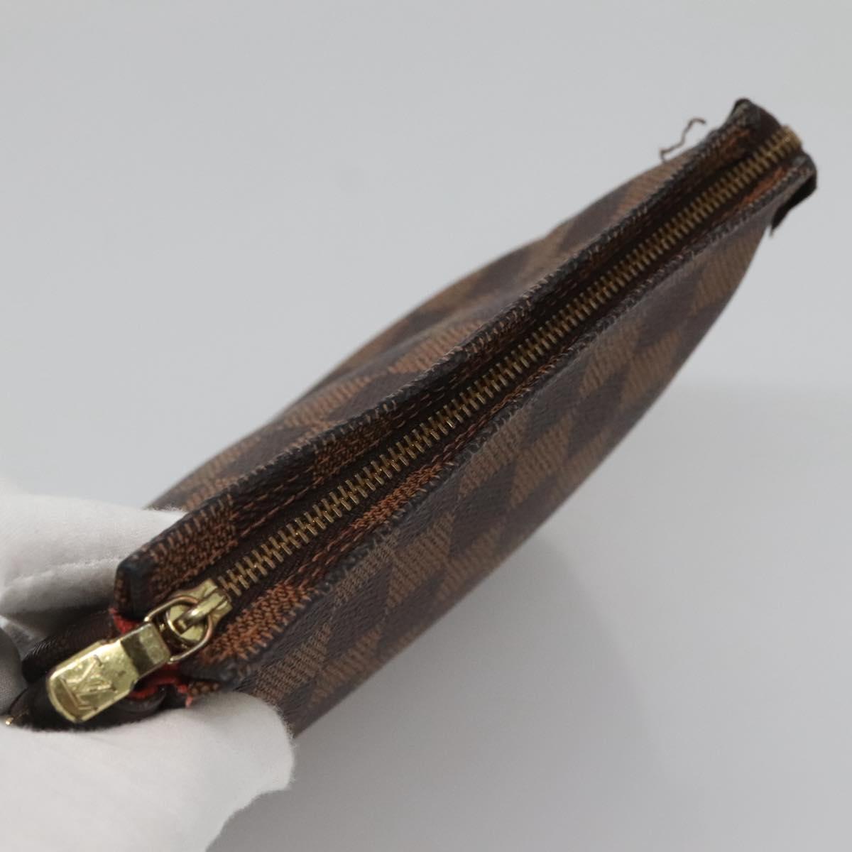 LOUIS VUITTON Damier Ebene Trousse Makeup Pouch N51982 LV Auth ac3779