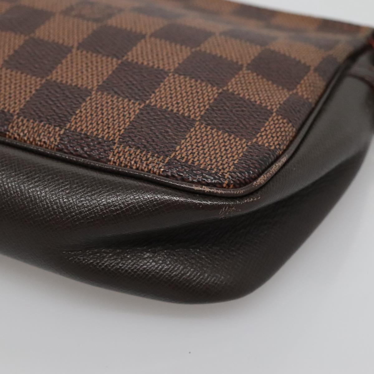 LOUIS VUITTON Damier Ebene Trousse Makeup Pouch N51982 LV Auth ac3779