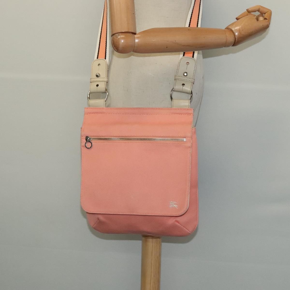 BURBERRY Blue Label Shoulder Bag Canvas Pink Auth ac3783