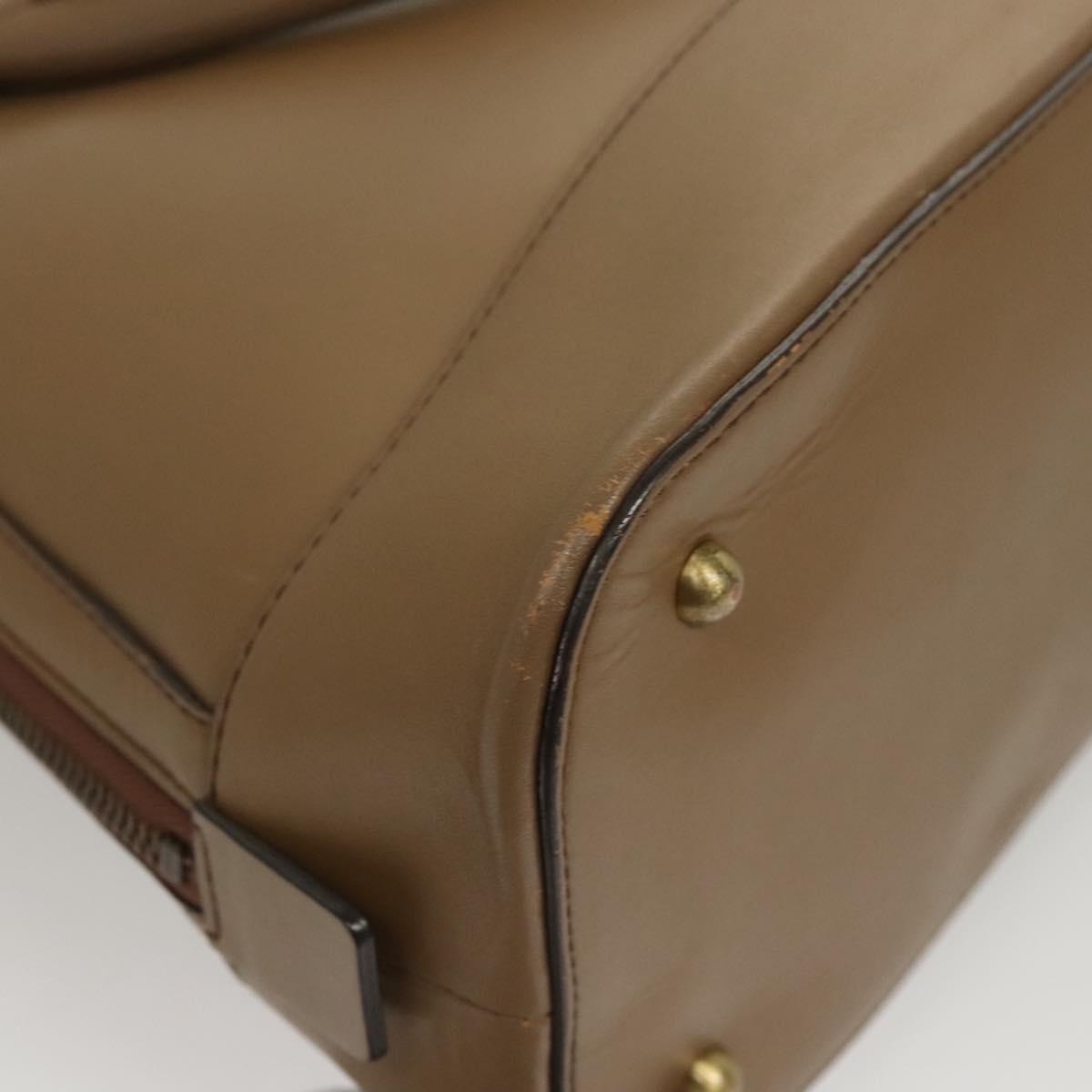 BURBERRY Hand Bag Leather Brown Auth ac3784