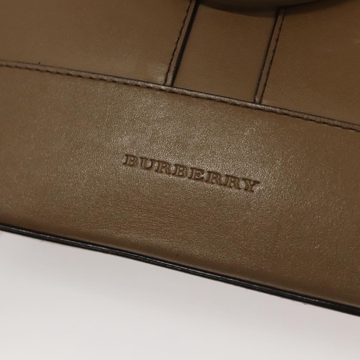 BURBERRY Hand Bag Leather Brown Auth ac3784