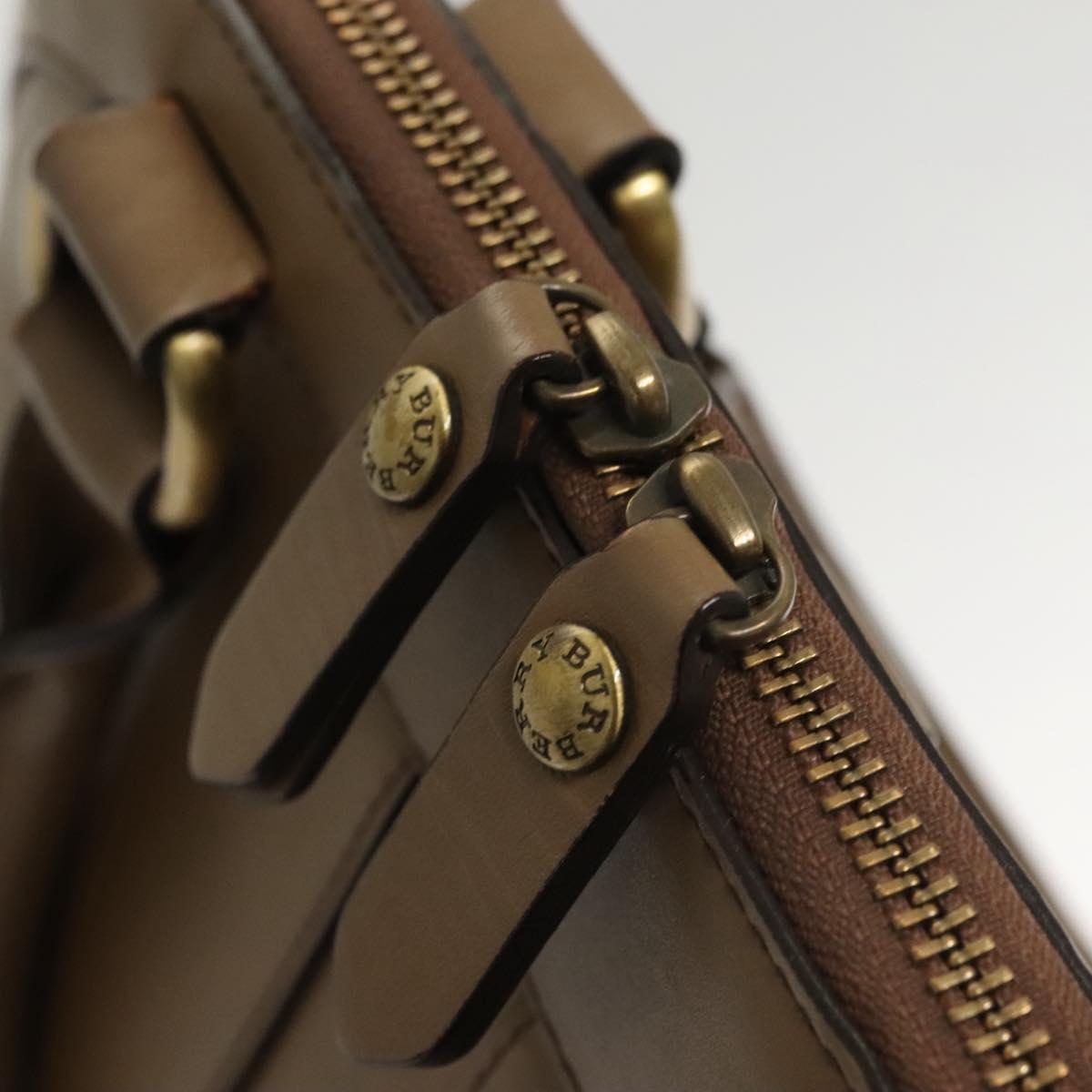 BURBERRY Hand Bag Leather Brown Auth ac3784