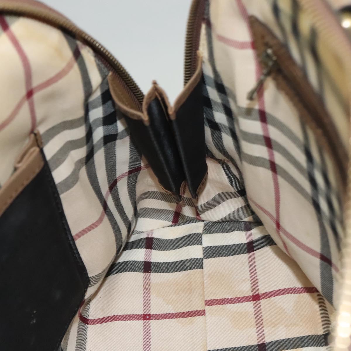 BURBERRY Hand Bag Leather Brown Auth ac3784