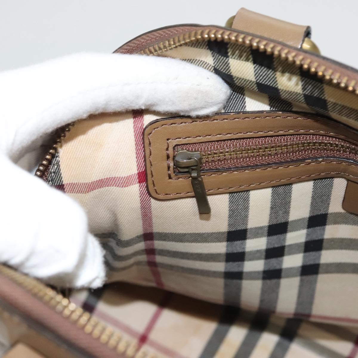 BURBERRY Hand Bag Leather Brown Auth ac3784