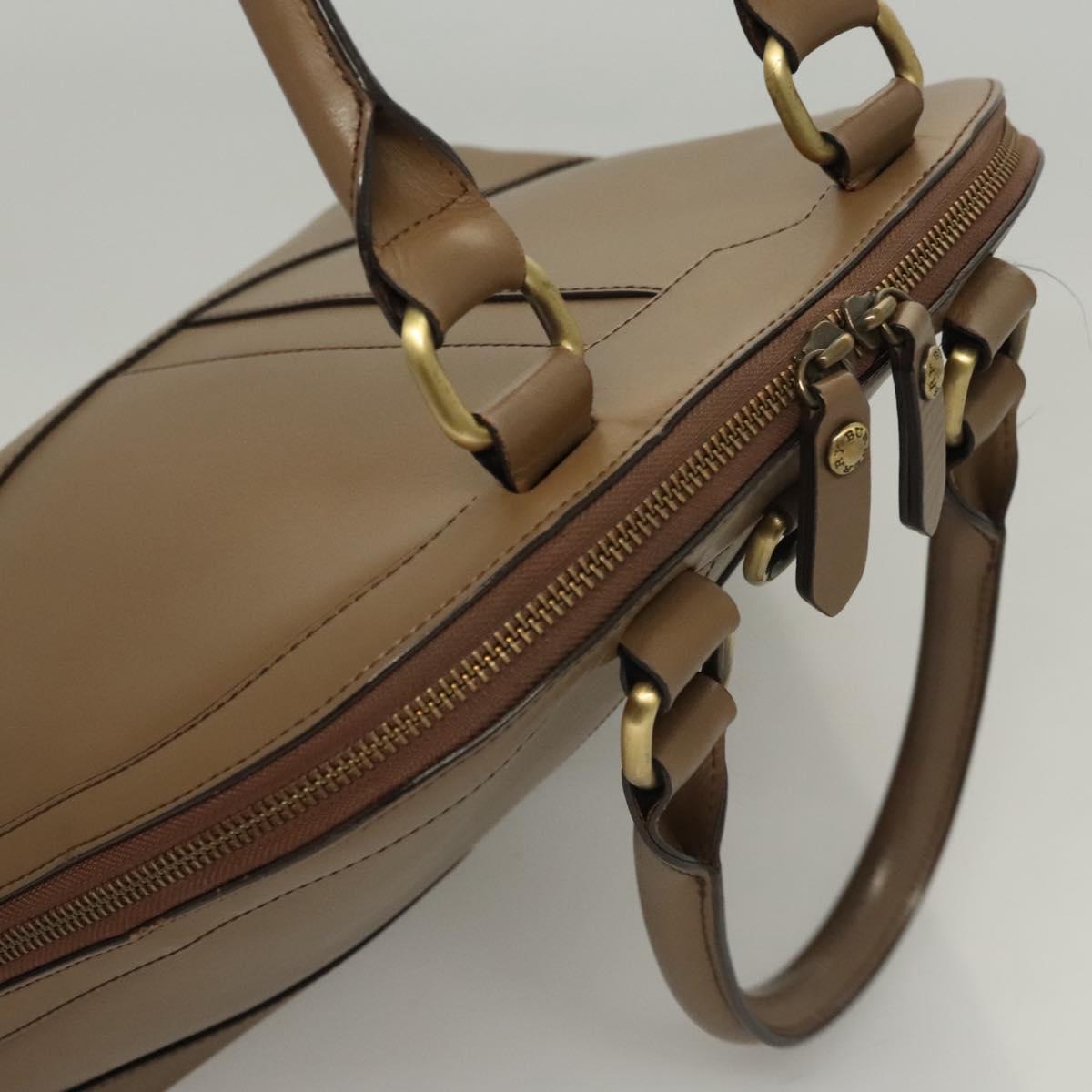 BURBERRY Hand Bag Leather Brown Auth ac3784