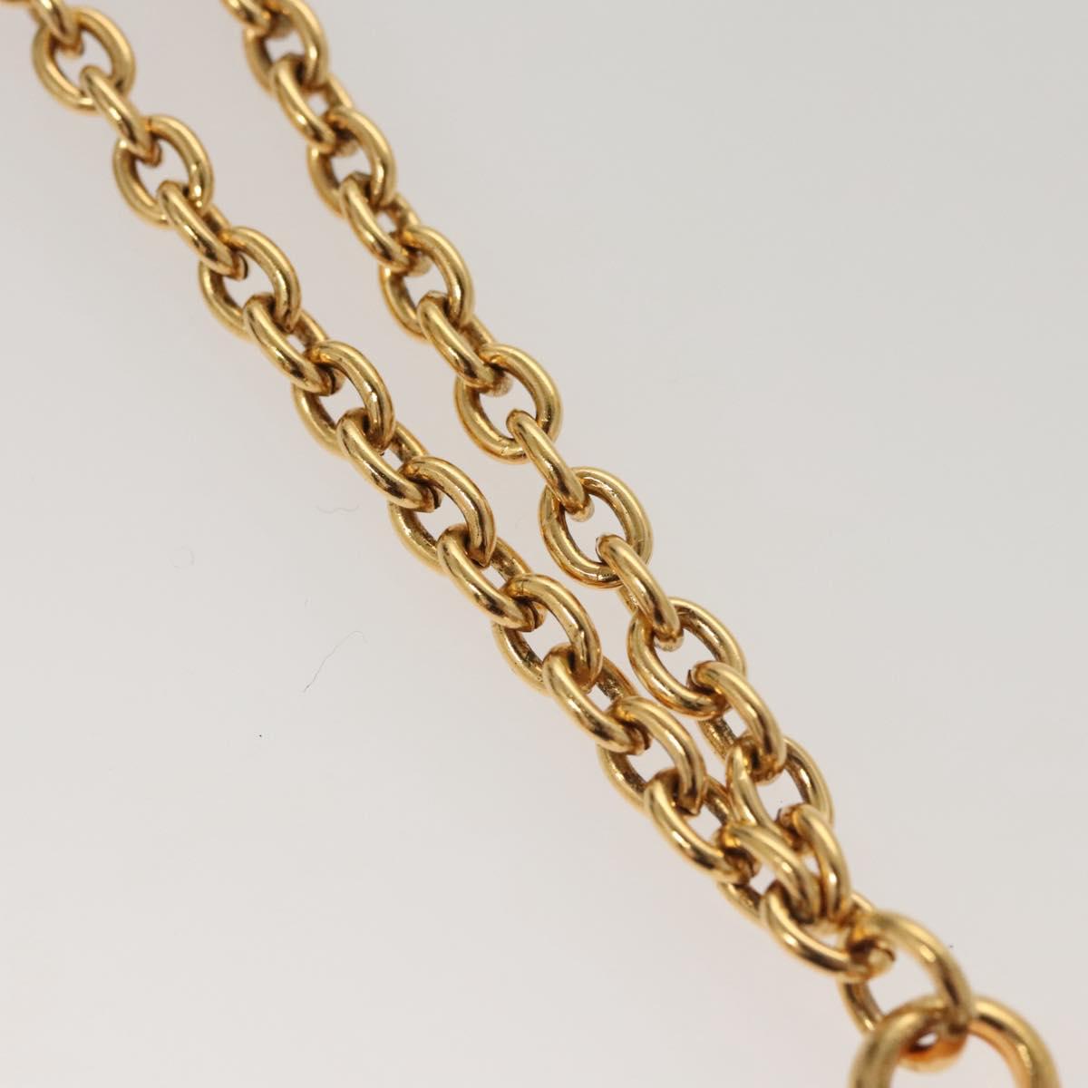 CHANEL COCO Mark Chain Necklace metal Gold CC Auth ac3798