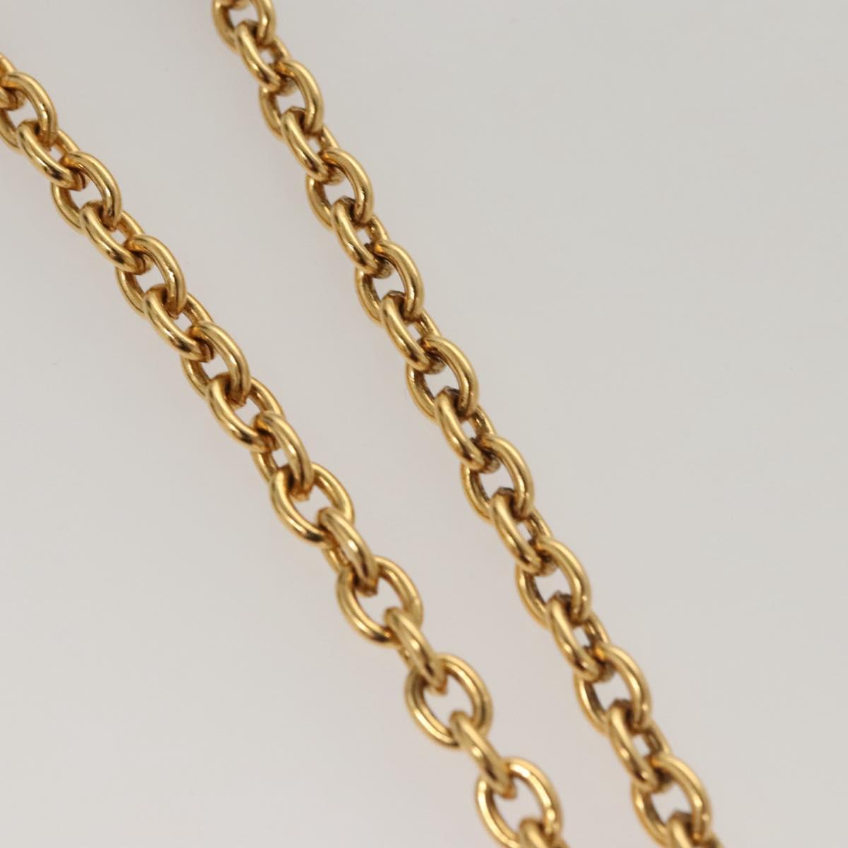 CHANEL COCO Mark Chain Necklace metal Gold CC Auth ac3798