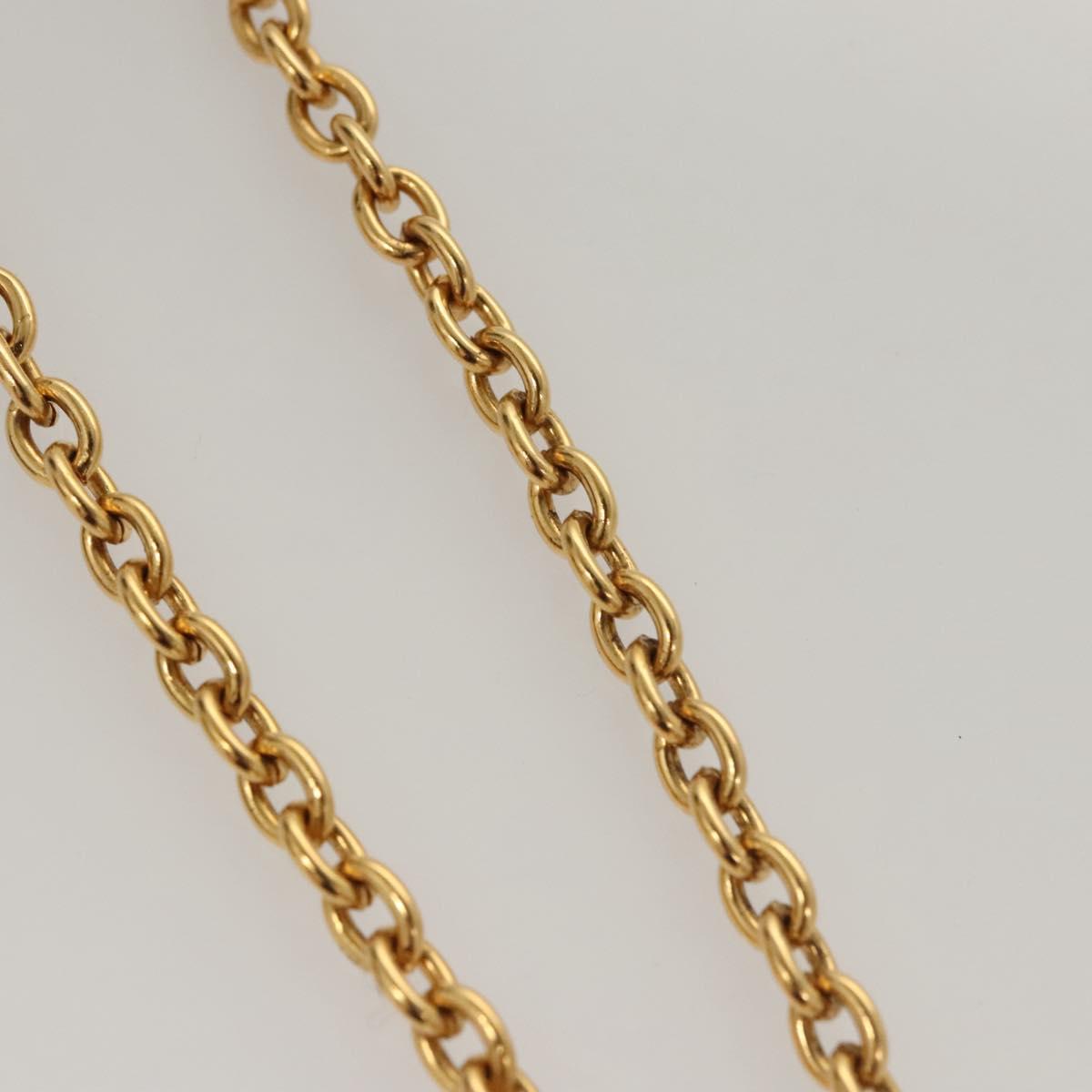 CHANEL COCO Mark Chain Necklace metal Gold CC Auth ac3798