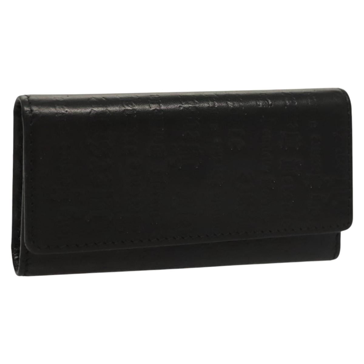 VERSACE Key Case Leather Black Auth ac3800