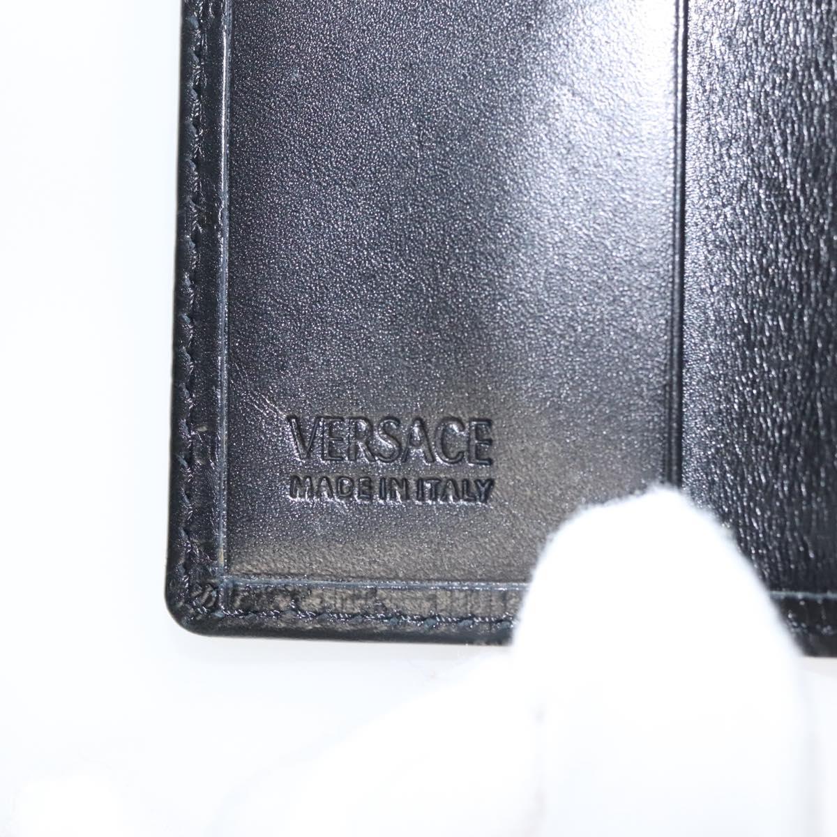 VERSACE Key Case Leather Black Auth ac3800