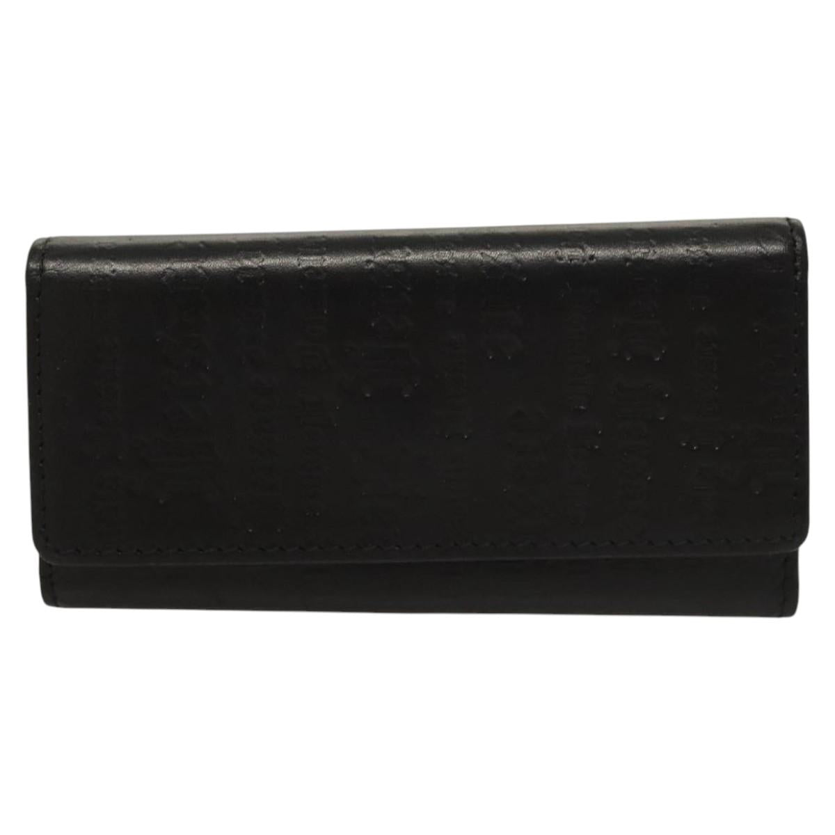 VERSACE Key Case Leather Black Auth ac3800