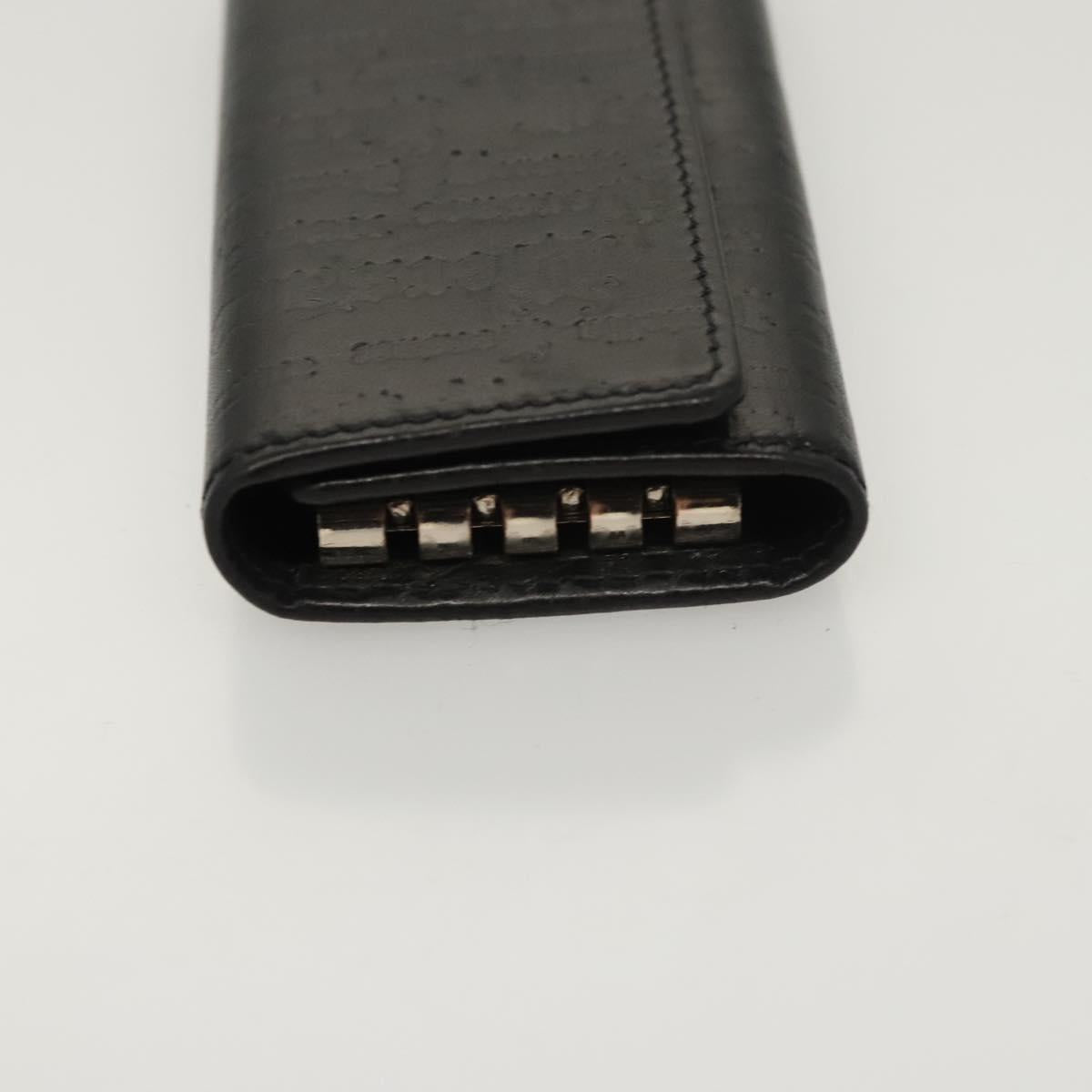 VERSACE Key Case Leather Black Auth ac3800