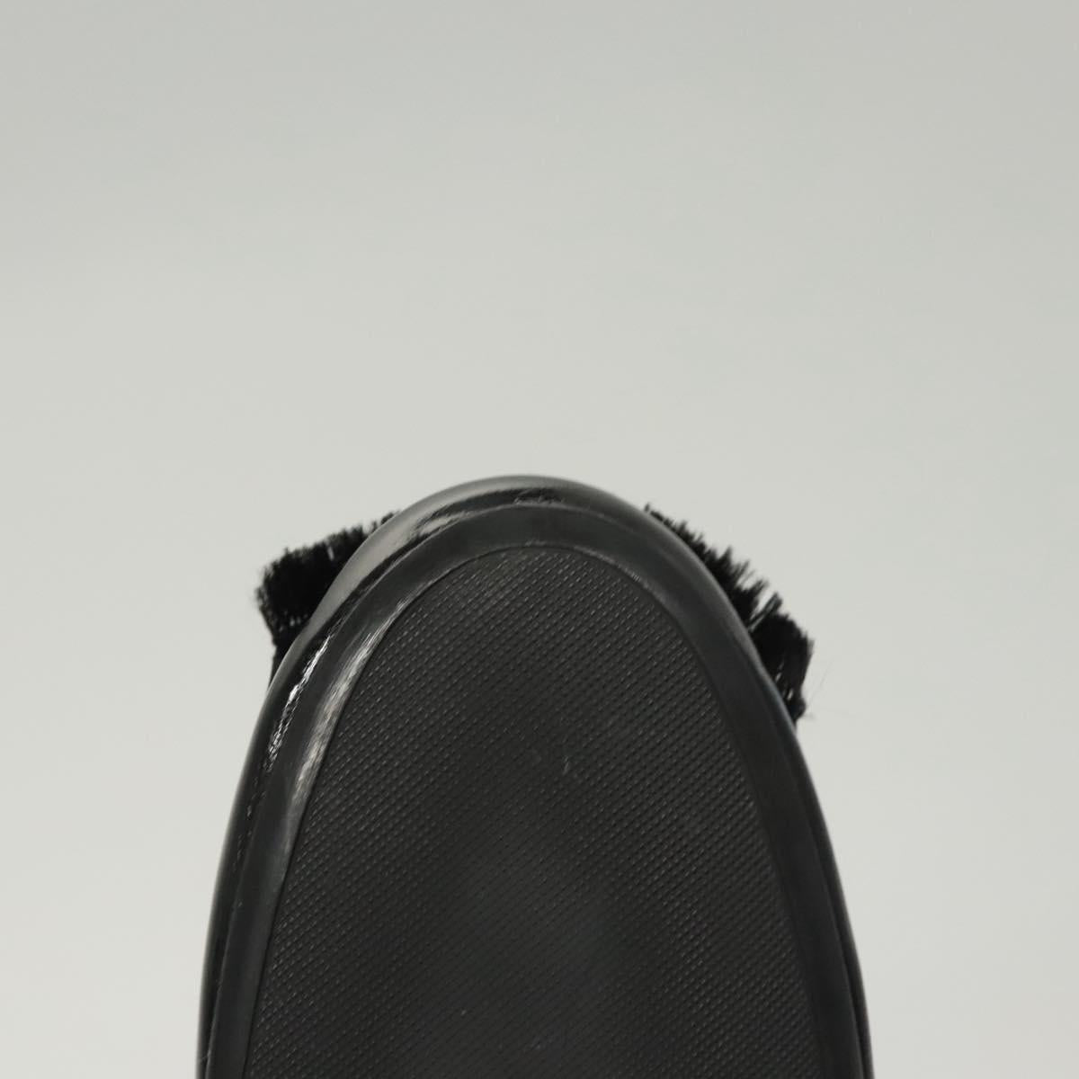 PRADA High Heels Leather 36 1/2 Black Auth ac3811