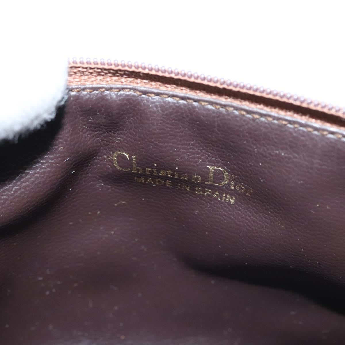 Christian Dior Honeycomb Canvas Pouch PVC Beige Auth ac3812