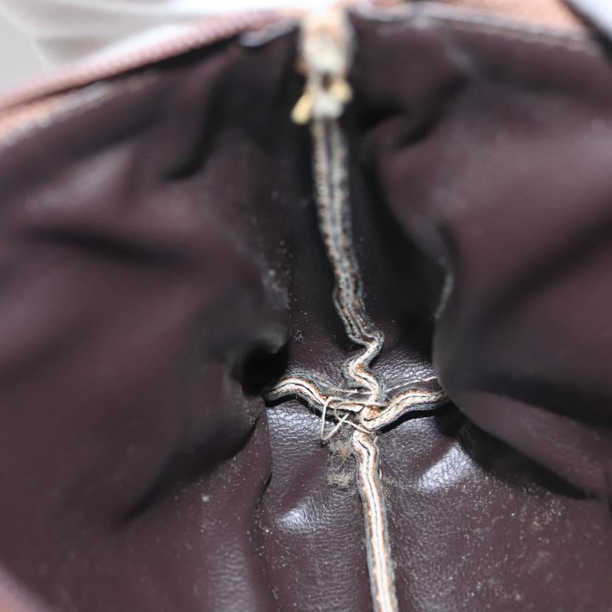 Christian Dior Honeycomb Canvas Pouch PVC Beige Auth ac3812