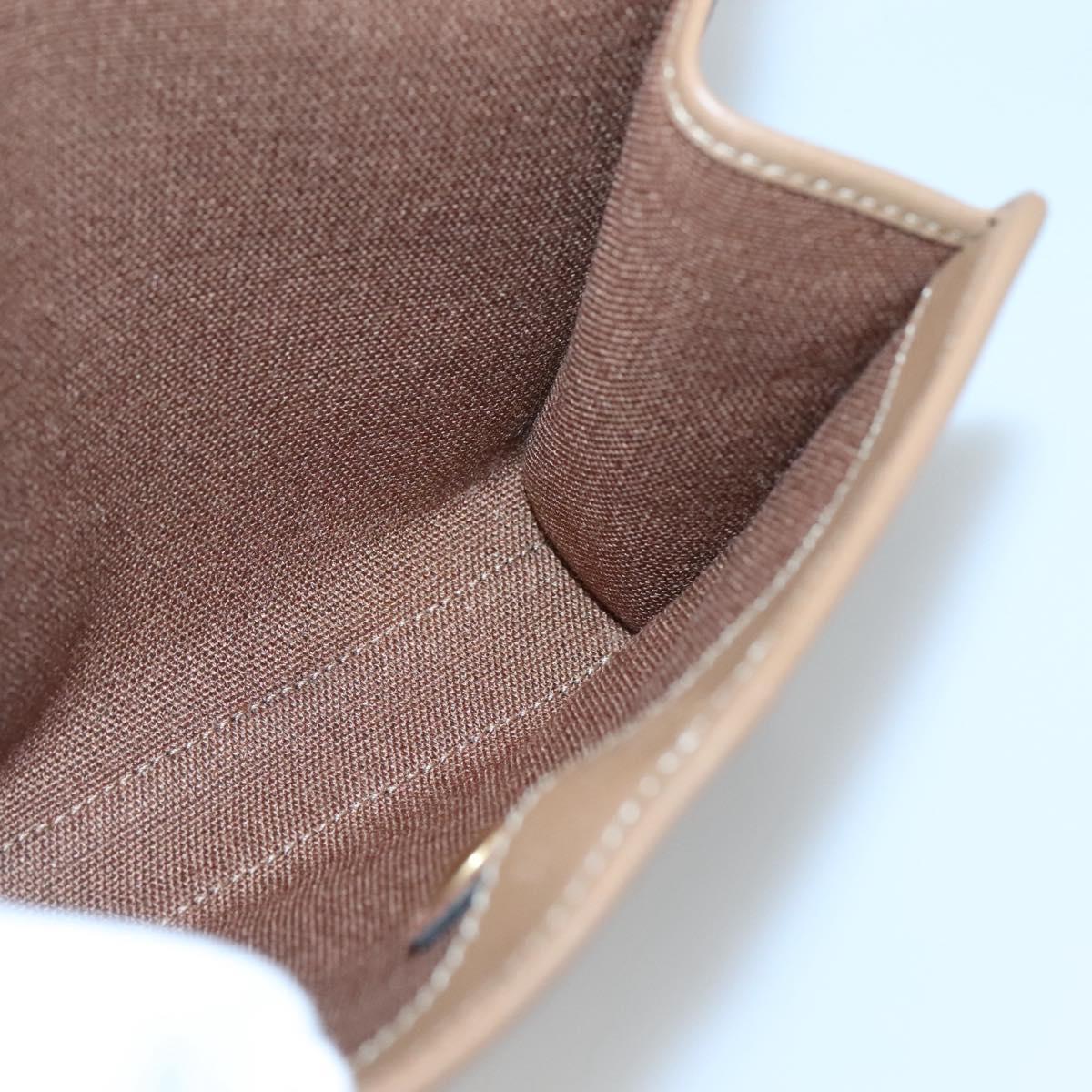 Christian Dior Honeycomb Canvas Pouch PVC Leather Black Gold Auth ac3813