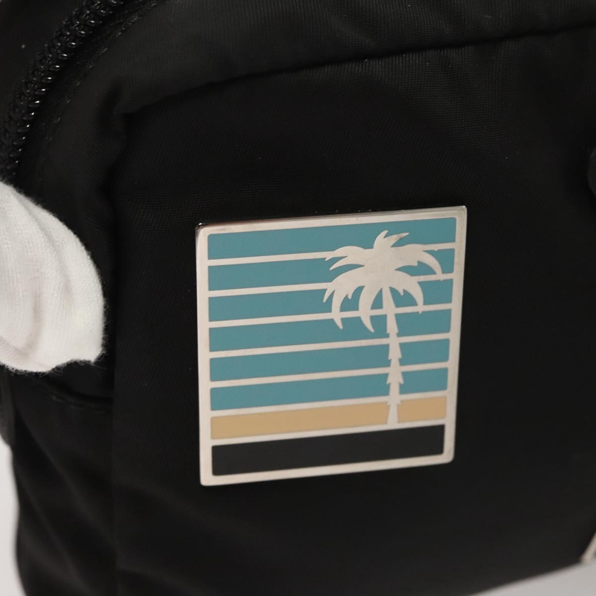 PRADA Pouch Nylon Silver Black Auth ac3814