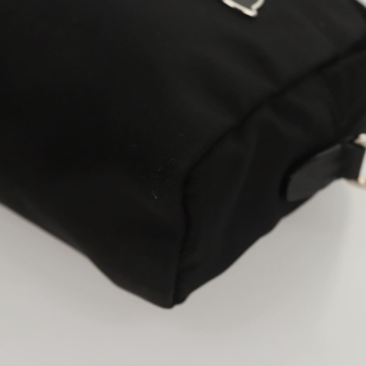 PRADA Pouch Nylon Silver Black Auth ac3814