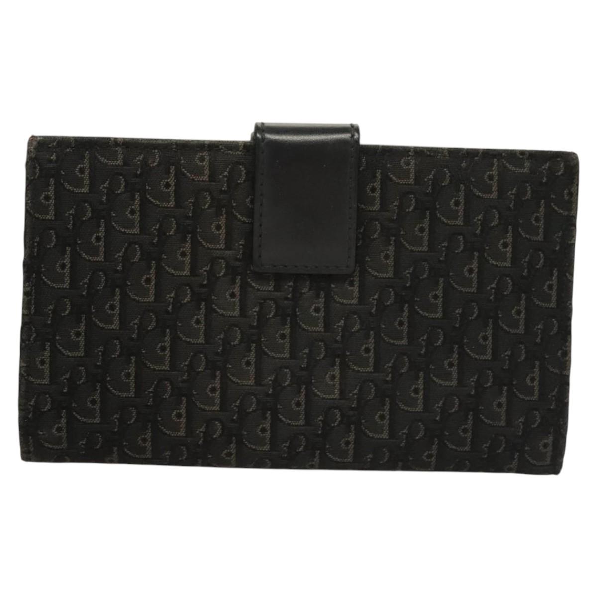 Christian Dior Trotter Canvas Wallet Black Auth ac3817