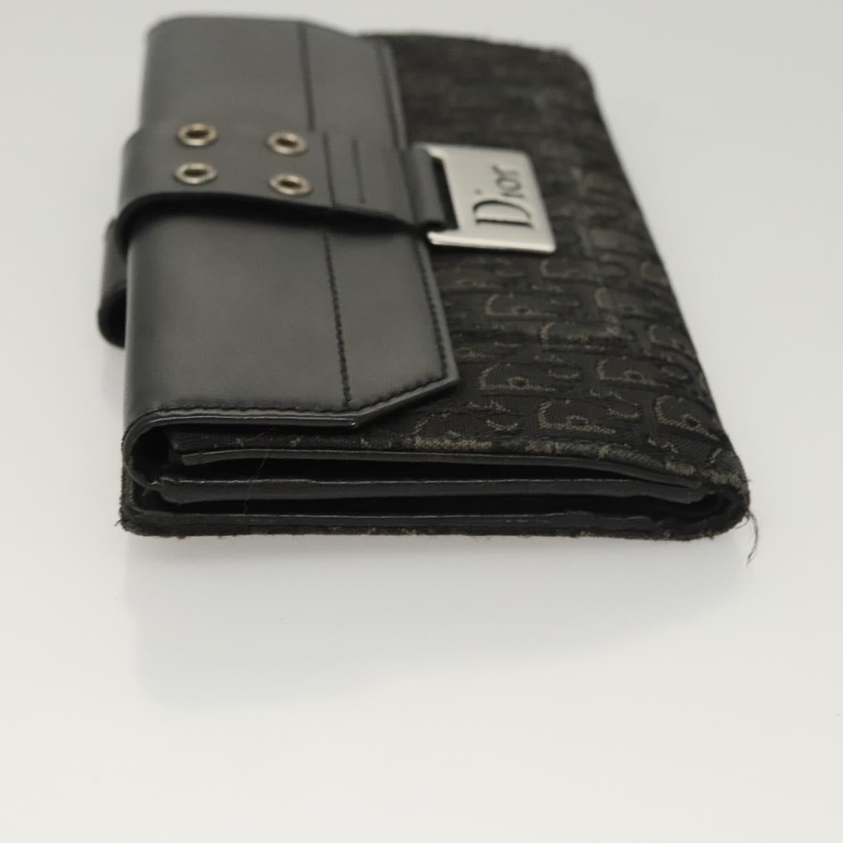 Christian Dior Trotter Canvas Wallet Black Auth ac3817