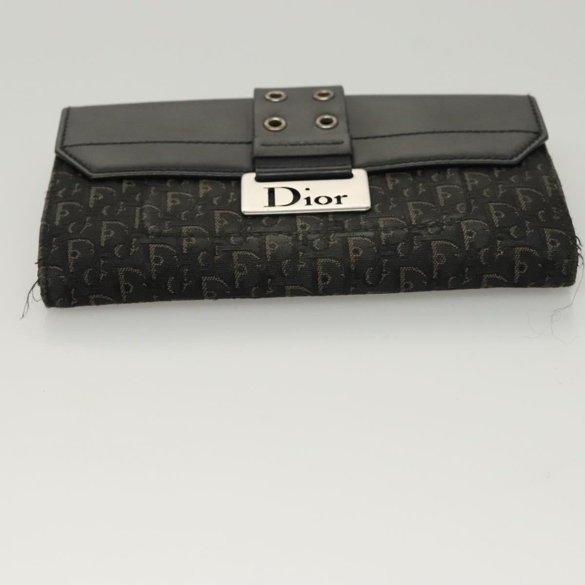 Christian Dior Trotter Canvas Wallet Black Auth ac3817