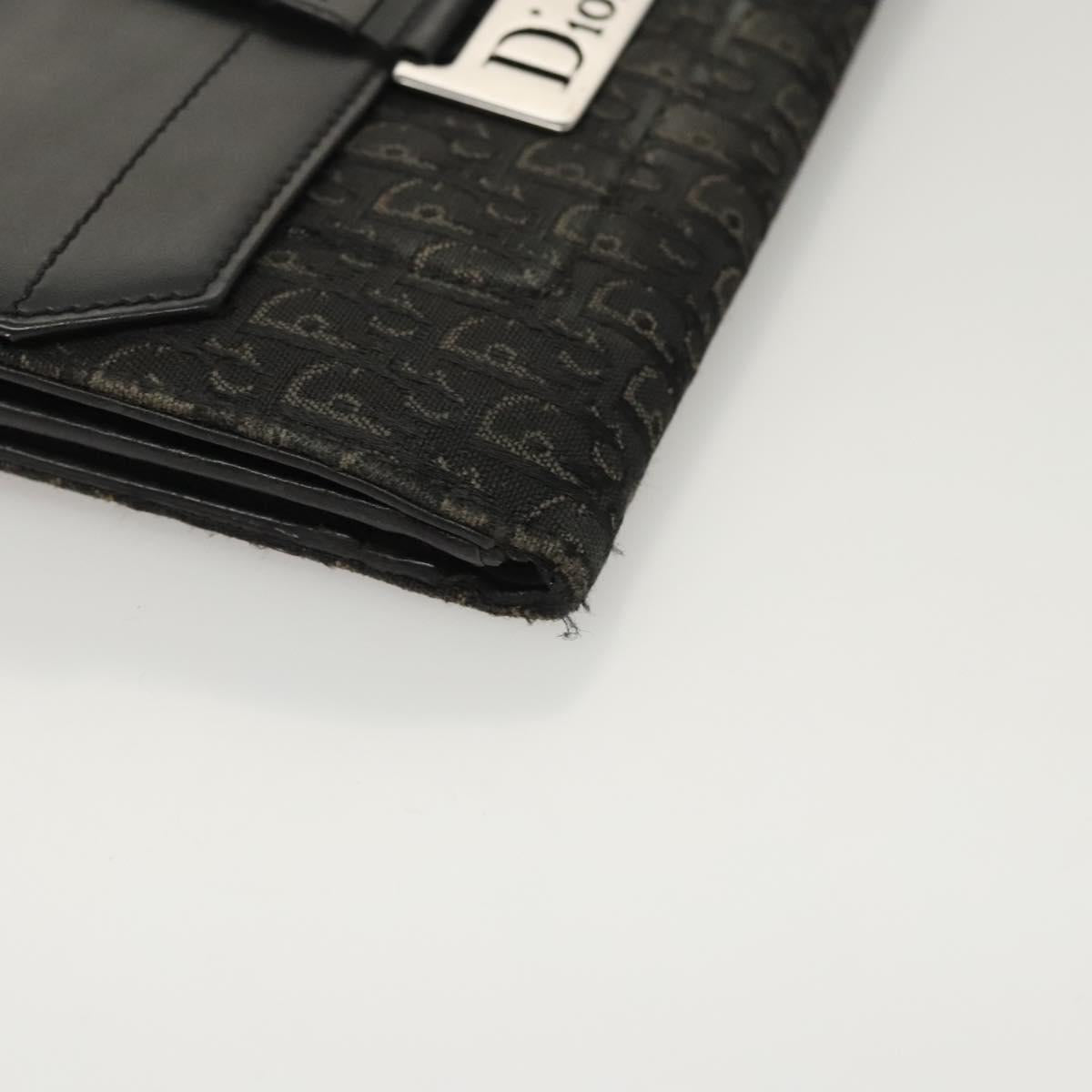 Christian Dior Trotter Canvas Wallet Black Auth ac3817