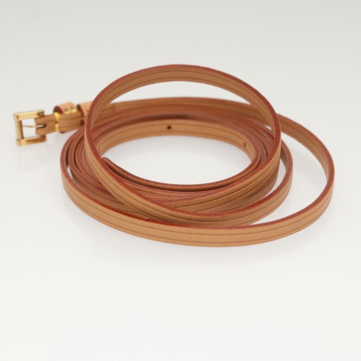 LOUIS VUITTON Strap Leather 50"" Beige LV Auth ac3819