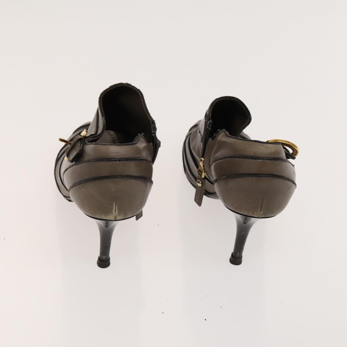 Salvatore Ferragamo Louis Vuitton High Heels Leather 2Set Beige Auth ac3823