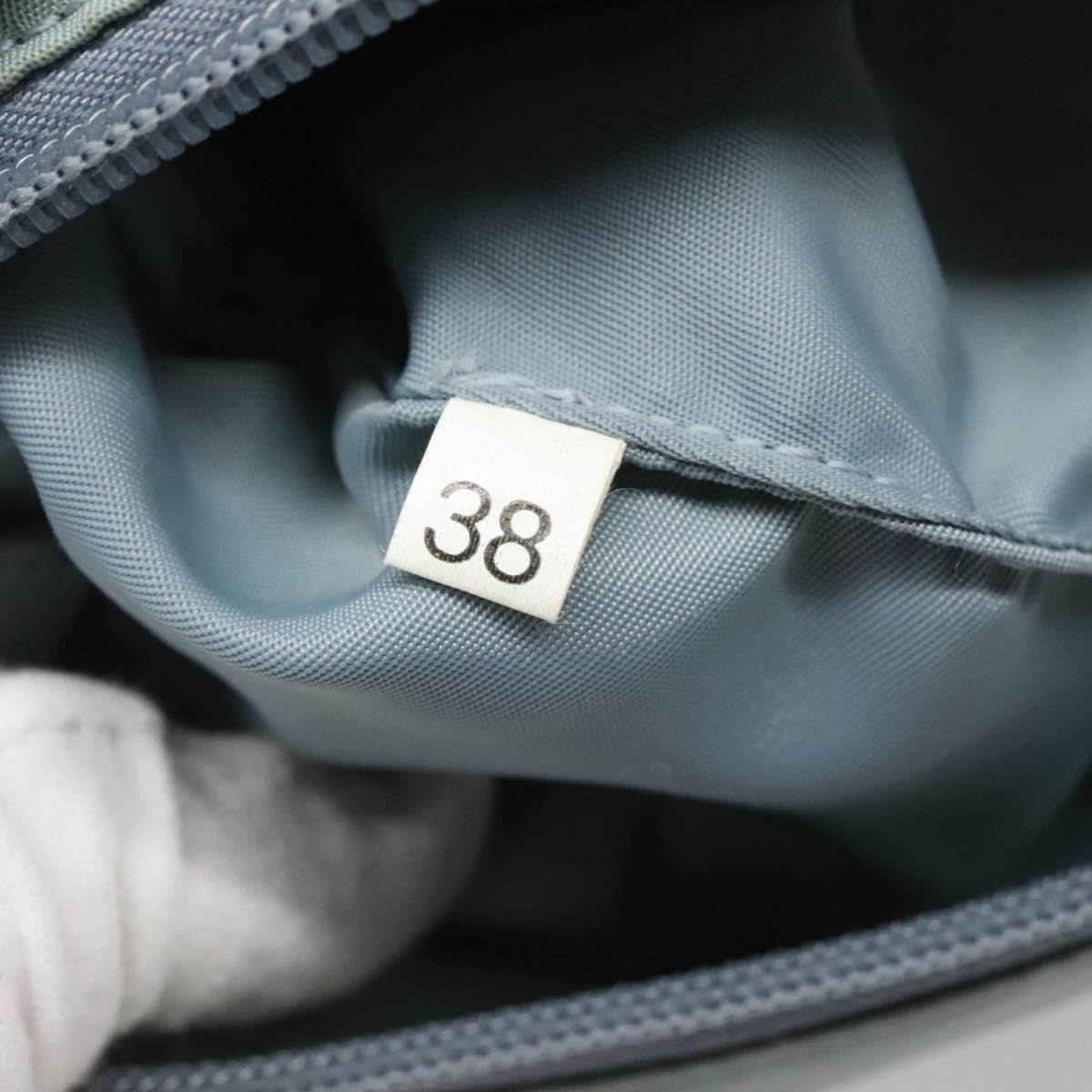 PRADA Accessory Pouch Nylon Light Blue Silver Auth ac3837