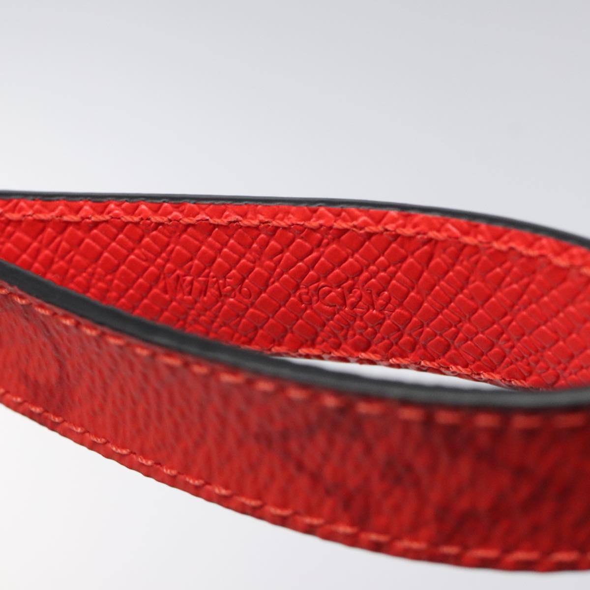 LOUIS VUITTON Taigalama Porte Cles Slim Dragonne Charm Red M77156 LV Auth ac3843