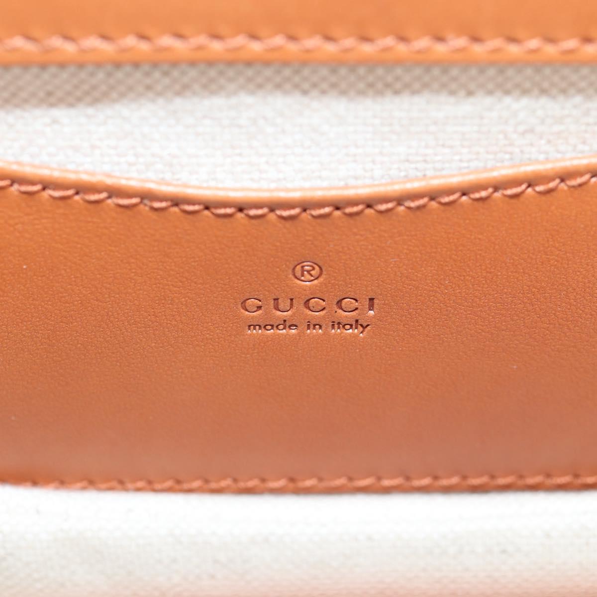 GUCCI GG Supreme Bamboo 1947 Horsebit Waist bag PVC Beige 681137 Auth ac3847M