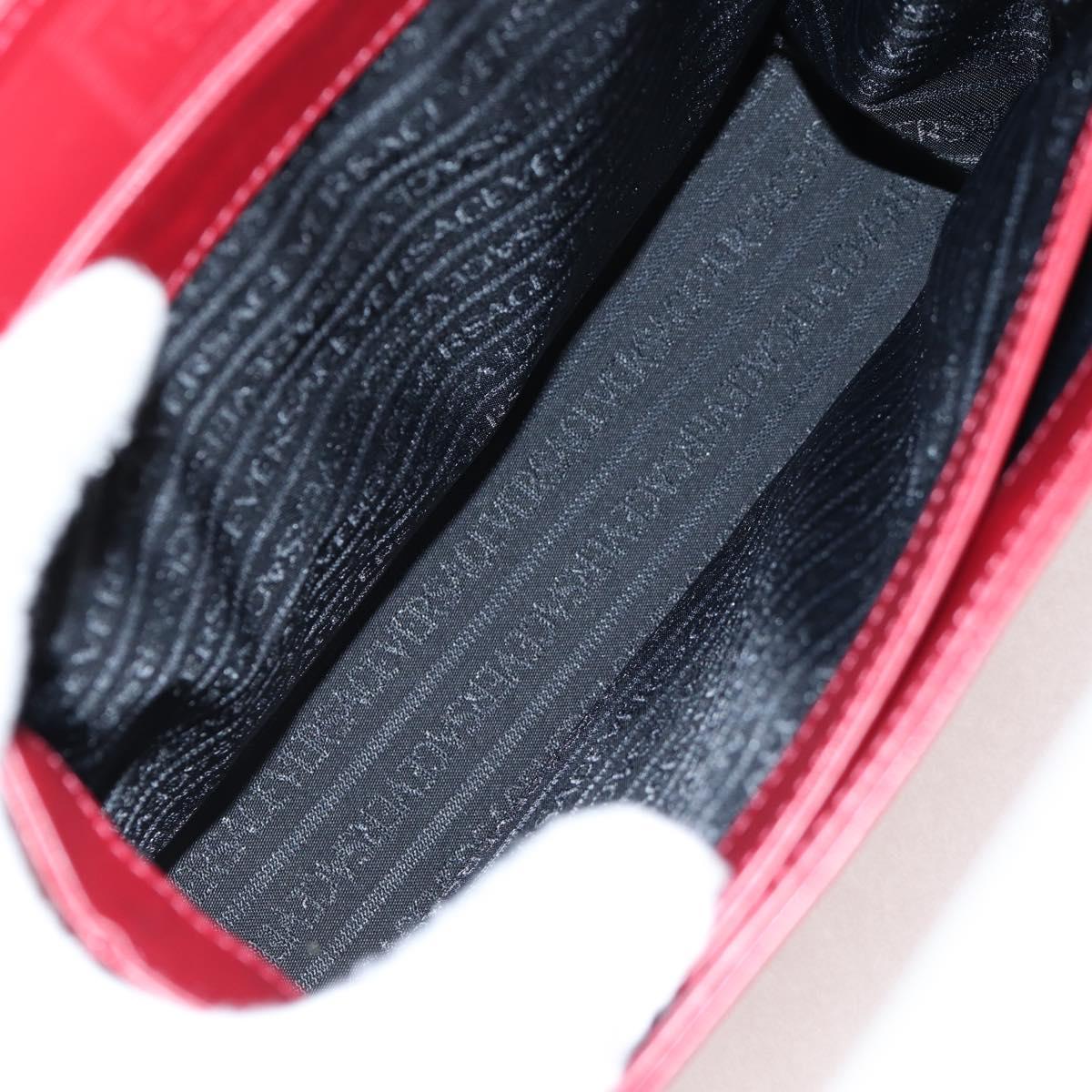 VERSACE Hand Bag Leather Red Gold Auth ac3851V