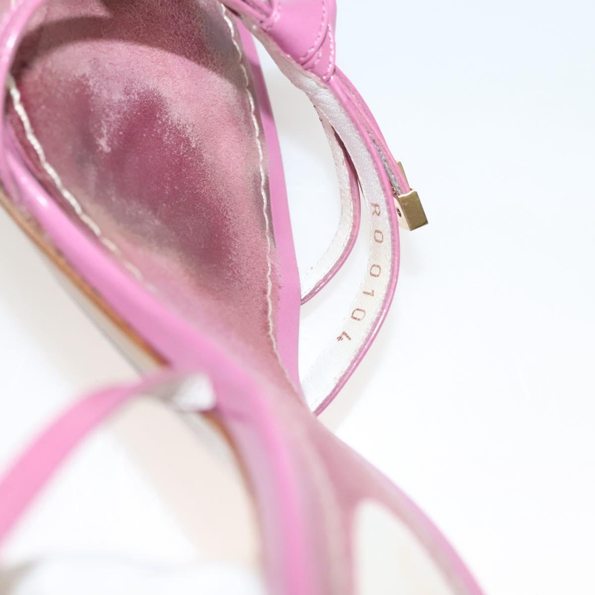 LOUIS VUITTON Mule High Heels Leather Suede Pink LV Auth ac3854