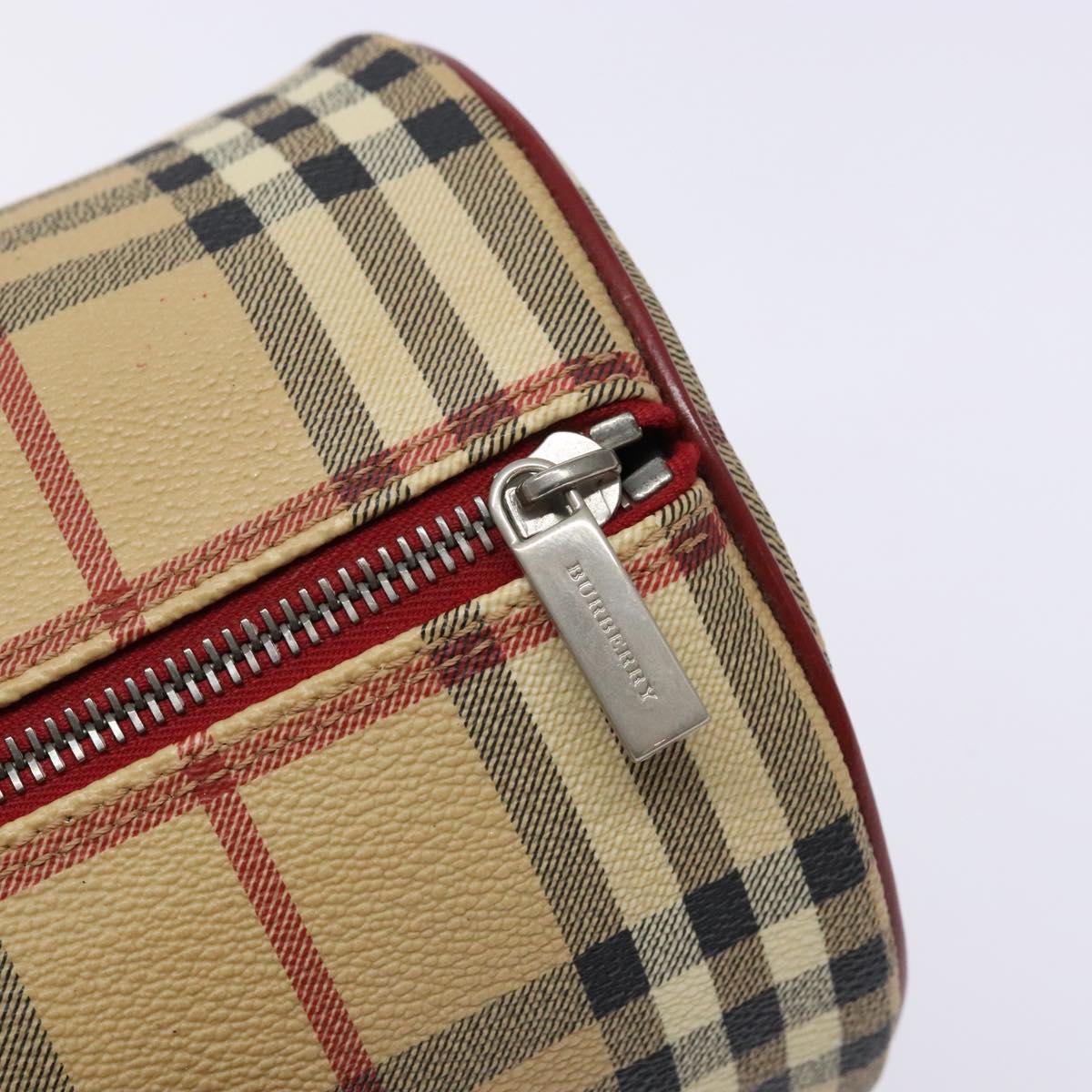 BURBERRY Nova Check Hand Bag PVC Beige Auth ac3864
