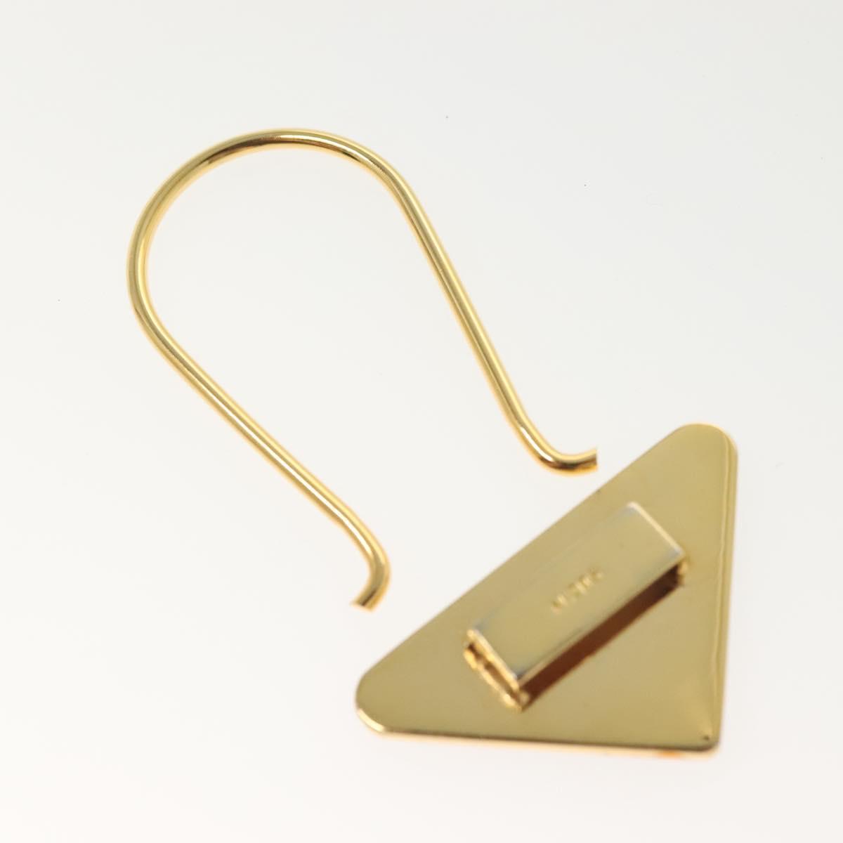 PRADA Key Ring metal Black Gold Auth ac3873