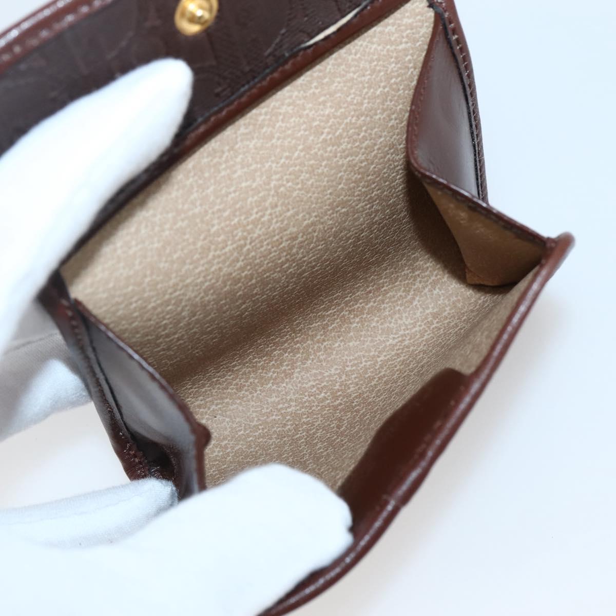 Christian Dior Trotter Canvas Coin Purse PVC Brown Auth ac3879