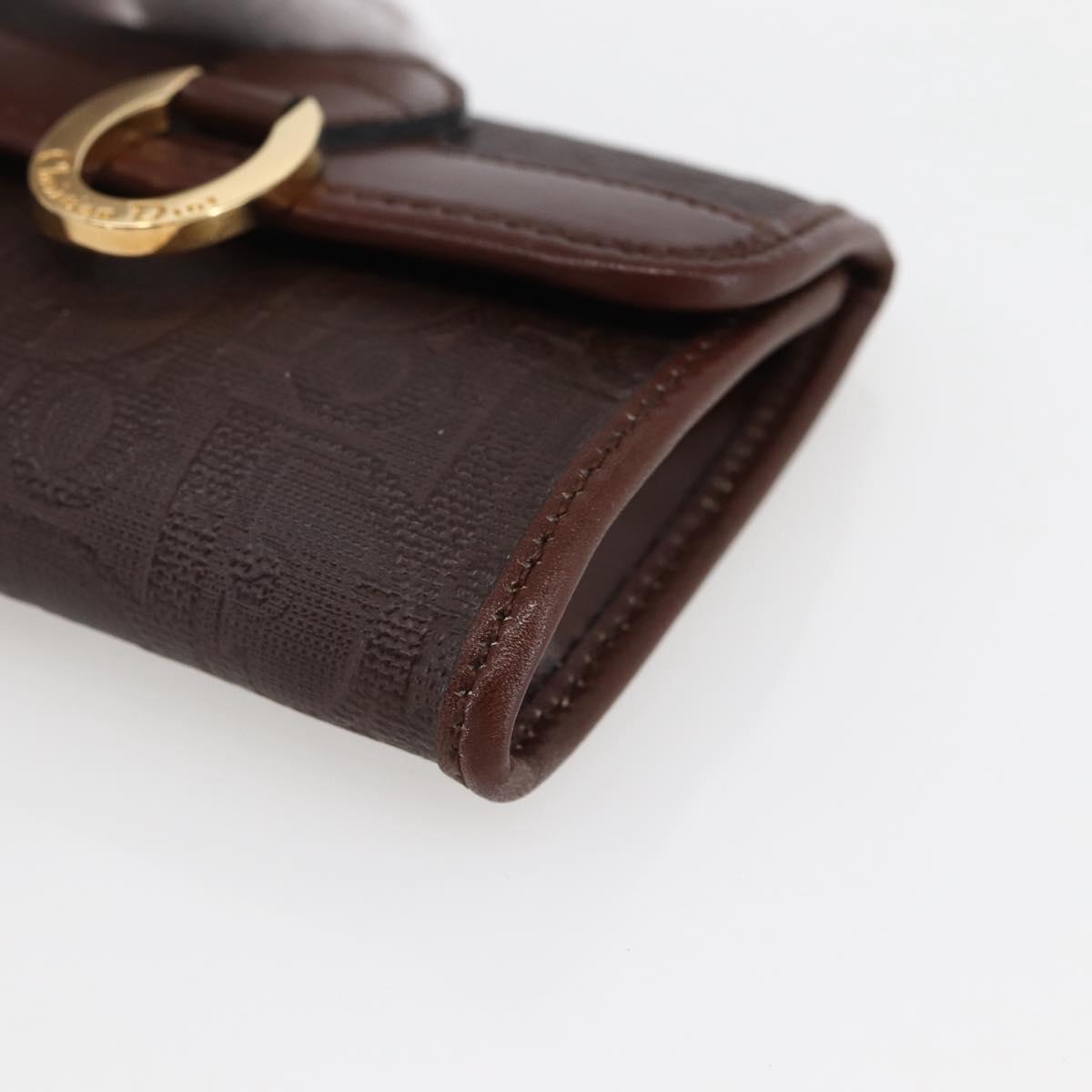 Christian Dior Trotter Canvas Coin Purse PVC Brown Auth ac3879