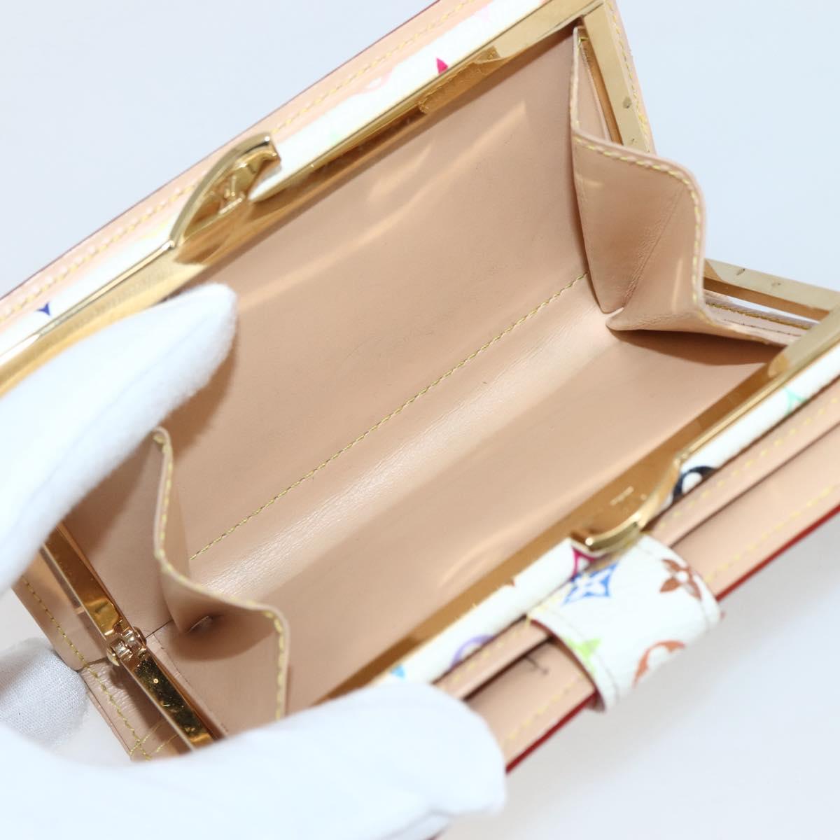 LOUIS VUITTON Multicolor Portefeuille Viennois Wallet White M92987 Auth ac3880