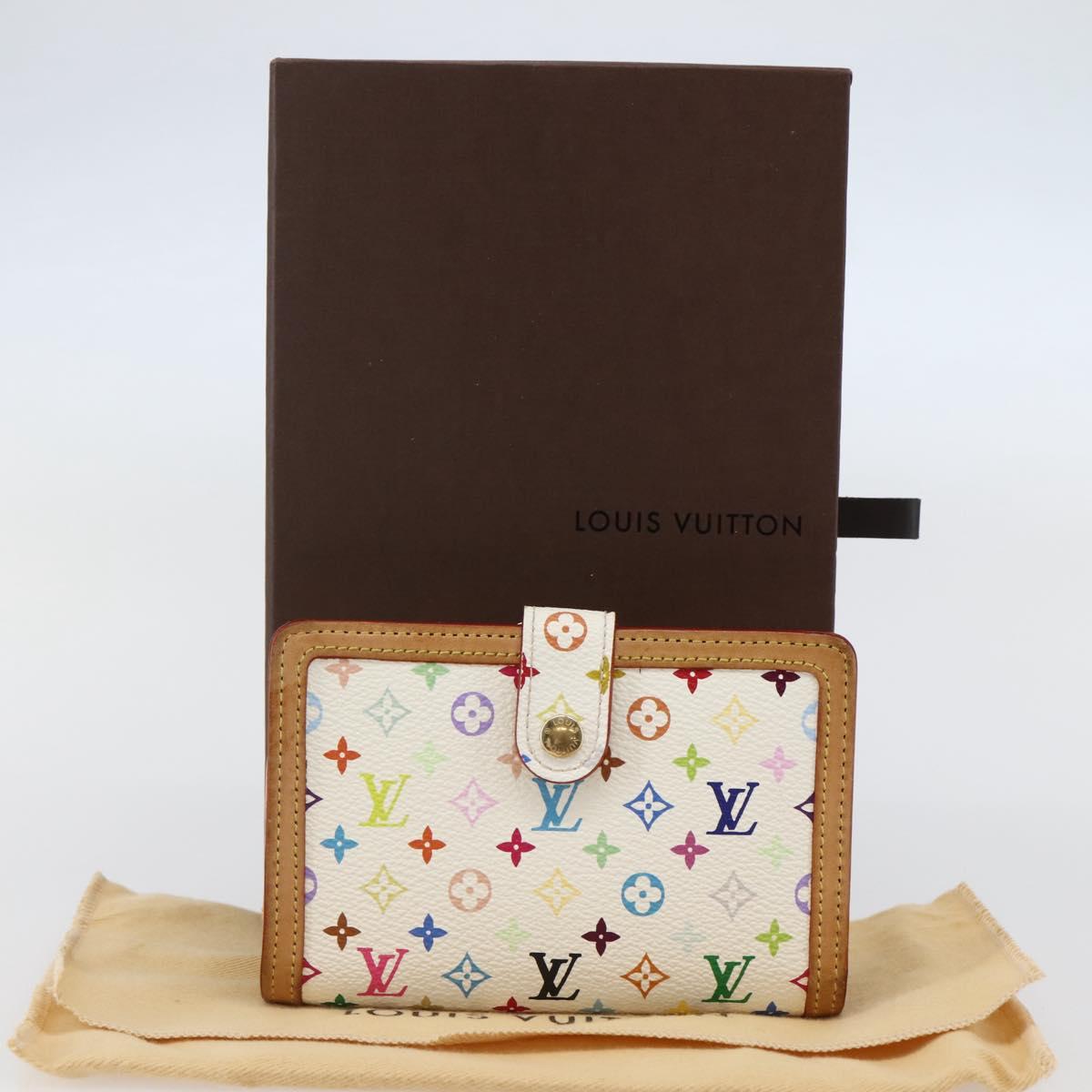 LOUIS VUITTON Multicolor Portefeuille Viennois Wallet White M92987 Auth ac3880