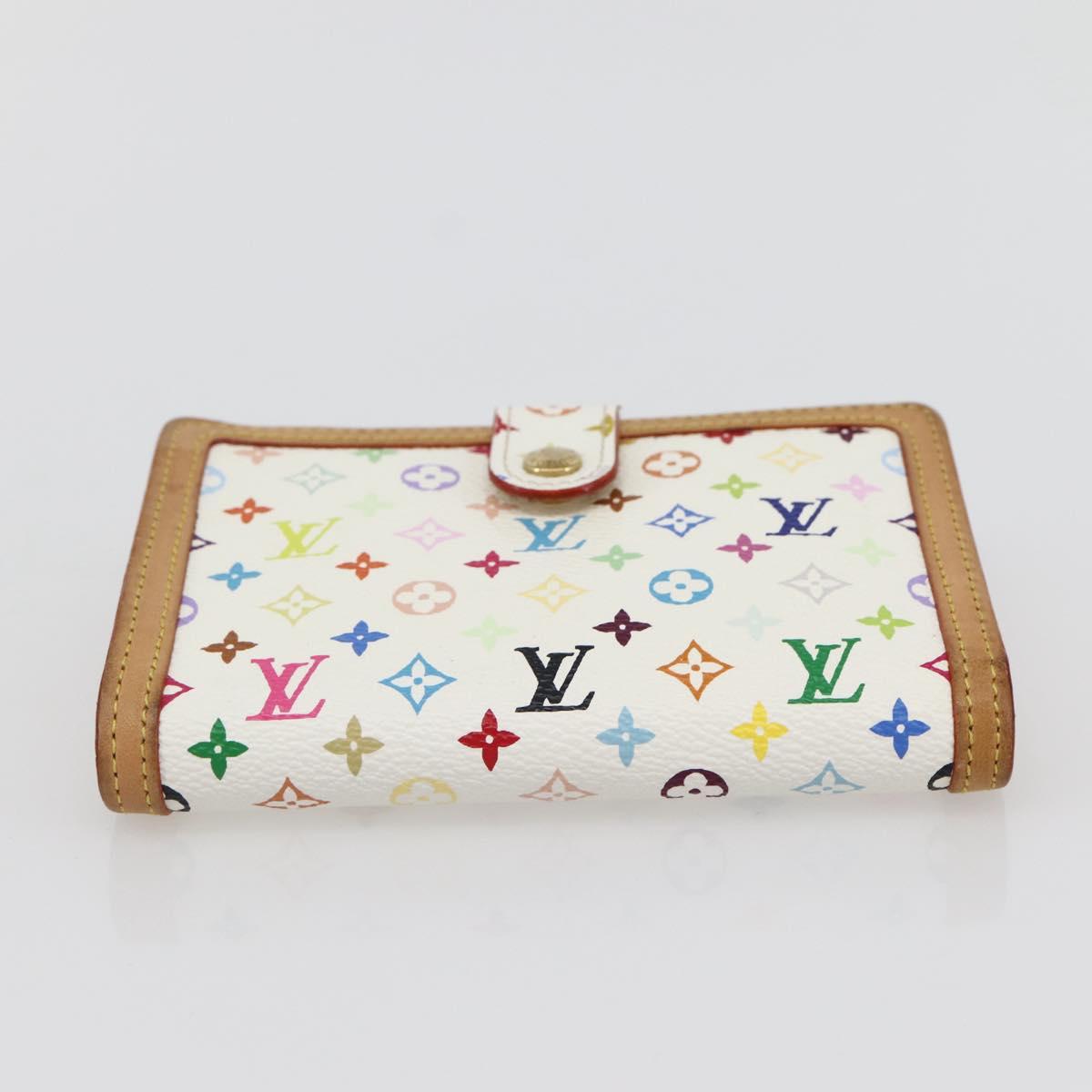 LOUIS VUITTON Multicolor Portefeuille Viennois Wallet White M92987 Auth ac3880