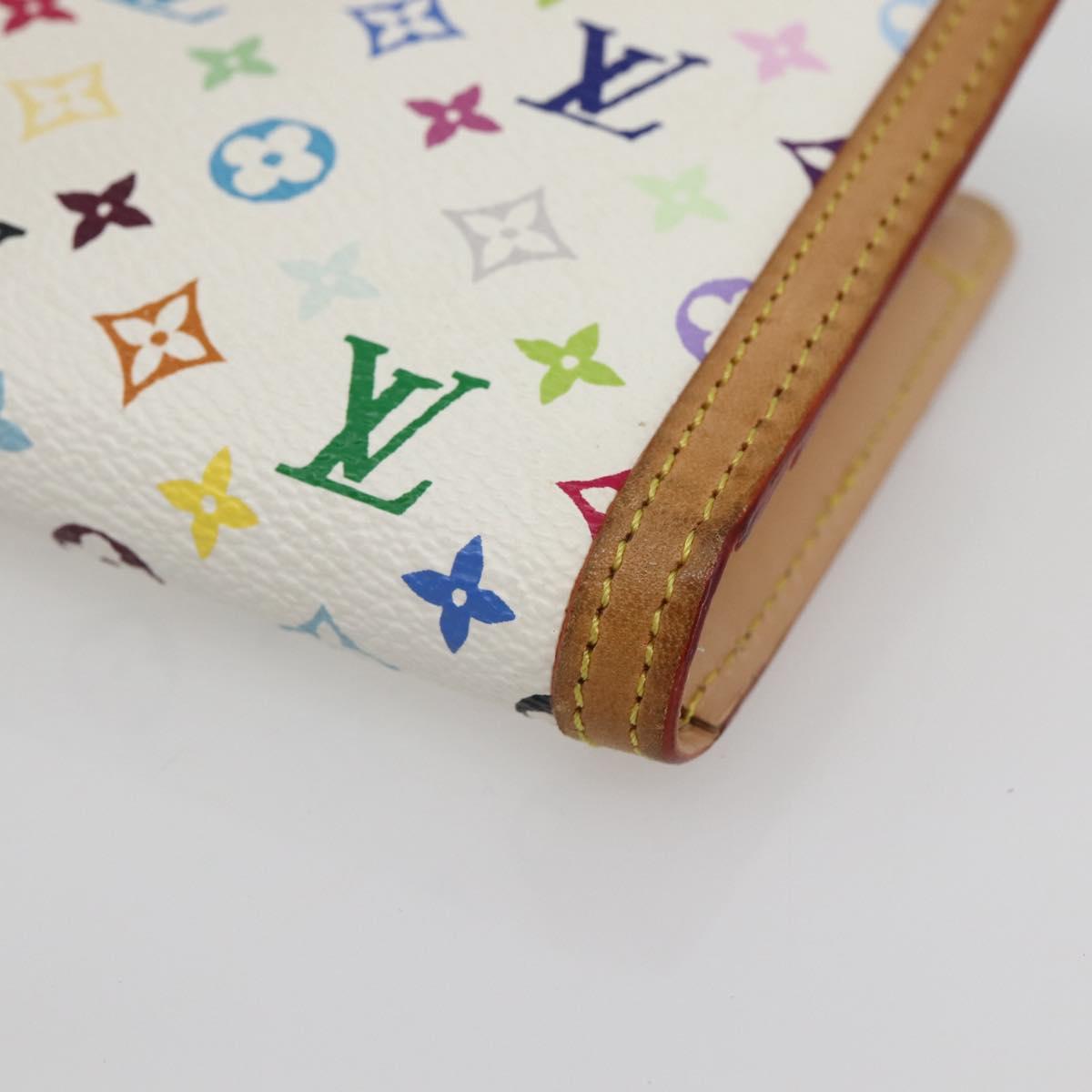 LOUIS VUITTON Multicolor Portefeuille Viennois Wallet White M92987 Auth ac3880