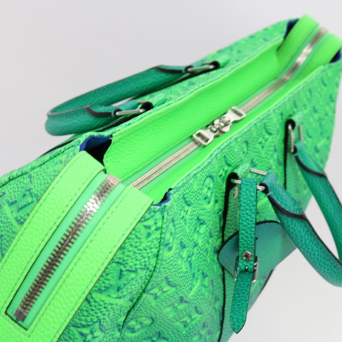 LOUIS VUITTON Monogram Illusion Keepall Tote Bag Neon Green M59688 Auth ai669SM