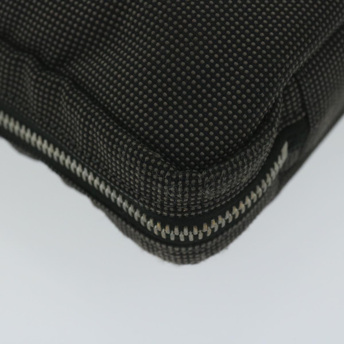 HERMES Her Line Hand Bag Canvas Gray Auth ai745