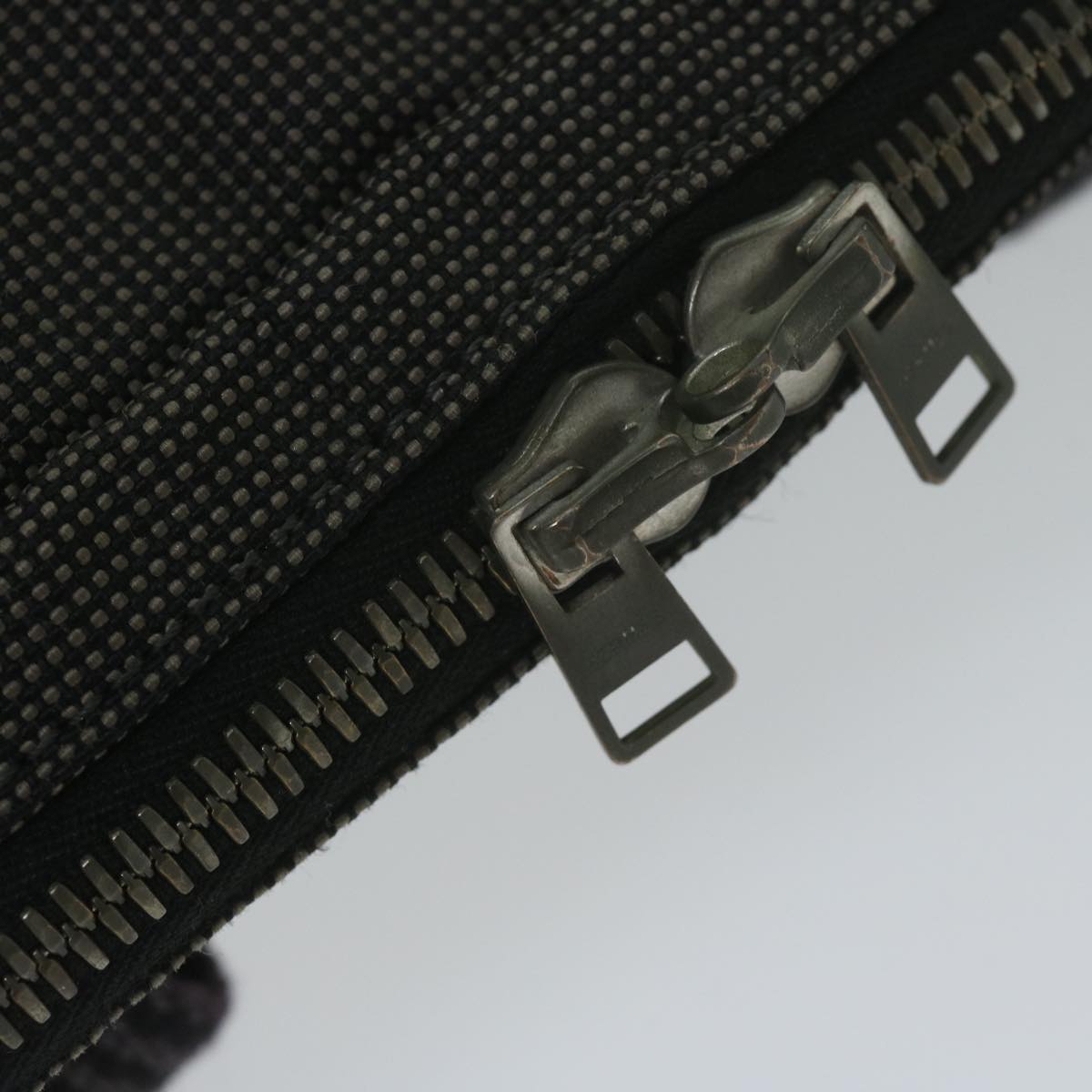 HERMES Her Line Hand Bag Canvas Gray Auth ai745